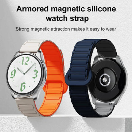 xDfind Reverse Buckle Tri-beads Magnetic Silicone Watch Band, 20mm, 22mm