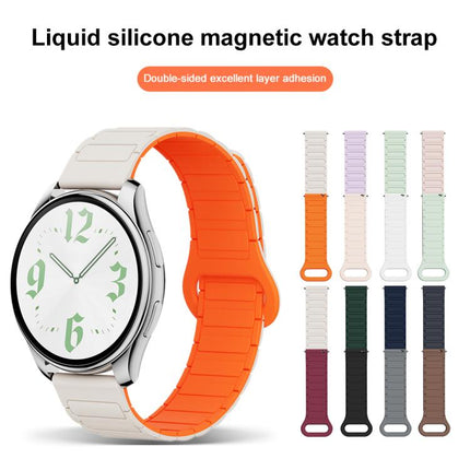 xDfind Reverse Buckle Tri-beads Magnetic Silicone Watch Band, 20mm, 22mm