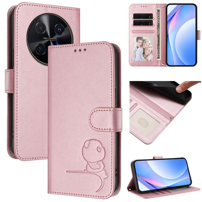 Litter Panda Embossing RFID Leather Phone Case with Lanyard, For Huawei nova 12i / nova 13i 4G, For Huawei Mate 70 Pro, For Huawei Mate 70, For Huawei nova 13 Pro
