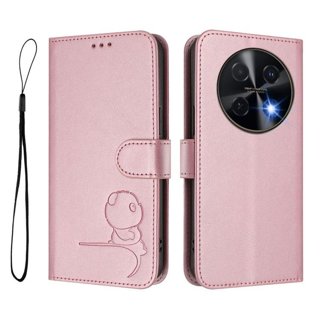 Litter Panda Embossing RFID Leather Phone Case with Lanyard, For Huawei nova 12i / nova 13i 4G, For Huawei Mate 70 Pro, For Huawei Mate 70, For Huawei nova 13 Pro