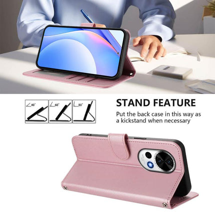 Litter Panda Embossing RFID Leather Phone Case with Lanyard, For Huawei nova 12 / nova 13, For Huawei Pura 70 Pro / 70 Pro+, For Huawei nova 12s, For Huawei Pura 70