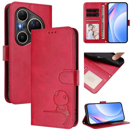 Litter Panda Embossing RFID Leather Phone Case with Lanyard, For Huawei nova 14 Lite / nova 16z, For Huawei Mate 70 Air, For Huawei Pura 80 Ultra, For Huawei Pura 80 Pro
