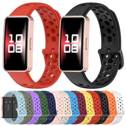 xDfind Hole Style Breathable Silicone Watch Band, For Huawei Band 10 / 9 / 8