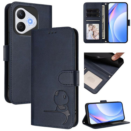 Litter Panda Embossing RFID Leather Phone Case with Lanyard, For Honor GT Pro, For Honor X60 GT, For Honor 400 Pro Global 160.8mm, For Honor 400 Lite Global