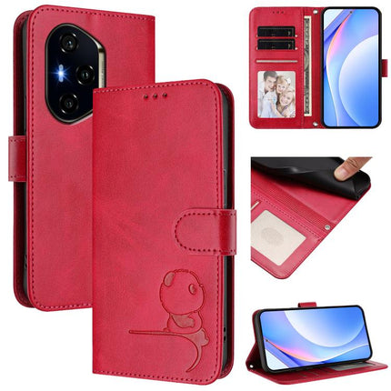 Litter Panda Embossing RFID Leather Phone Case with Lanyard, For Honor 400 Global 156.5mm, For Honor X8c 4G, For Honor X9c / Magic7 Lite 5G, For Honor X9c Smart