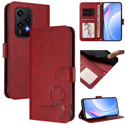 Litter Panda Embossing RFID Leather Phone Case with Lanyard, For Honor 200 Pro, For Honor 200 Lite Global, For Honor 90 Smart / X7b 5G / X7b 4G, For Honor Magic6 Pro