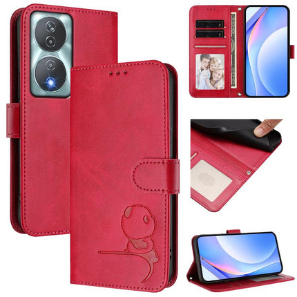 Litter Panda Embossing RFID Leather Phone Case with Lanyard, For Honor 200 Pro, For Honor 200 Lite Global, For Honor 90 Smart / X7b 5G / X7b 4G, For Honor Magic6 Pro
