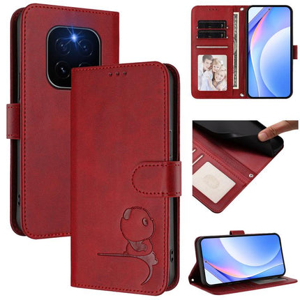 Litter Panda Embossing RFID Leather Phone Case with Lanyard, For Honor GT Pro, For Honor X60 GT, For Honor 400 Pro Global 160.8mm, For Honor 400 Lite Global