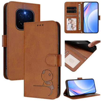 Litter Panda Embossing RFID Leather Phone Case with Lanyard, For Honor GT Pro, For Honor X60 GT, For Honor 400 Pro Global 160.8mm, For Honor 400 Lite Global