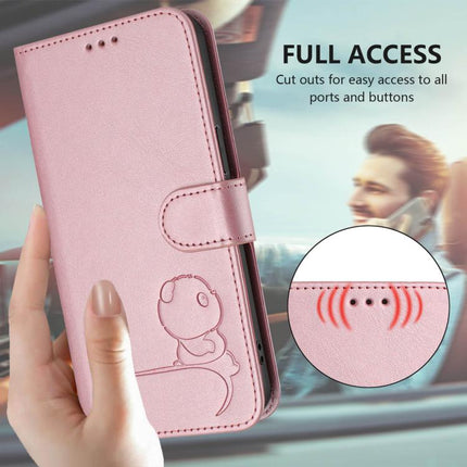 Litter Panda Embossing RFID Leather Phone Case with Lanyard, For Honor Magic6, For Honor X8b 4G, For Honor X9b / Magic6 Lite 5G, For Honor X8a 5G / X8 5G / X6 4G