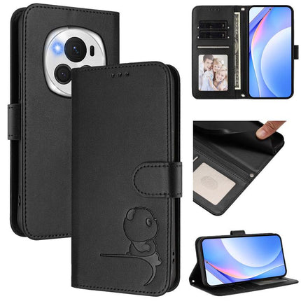 Litter Panda Embossing RFID Leather Phone Case with Lanyard, For Honor 200 Pro, For Honor 200 Lite Global, For Honor 90 Smart / X7b 5G / X7b 4G, For Honor Magic6 Pro