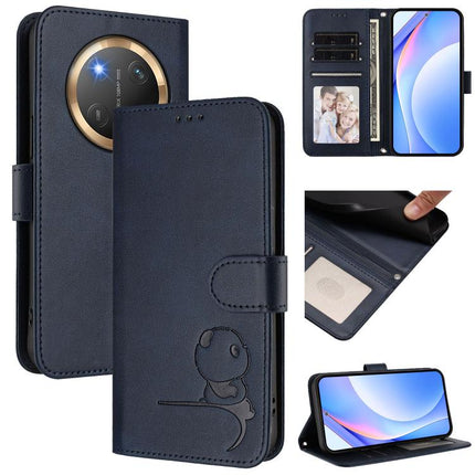 Litter Panda Embossing RFID Leather Phone Case with Lanyard, For Honor 400 Global 156.5mm, For Honor X8c 4G, For Honor X9c / Magic7 Lite 5G, For Honor X9c Smart