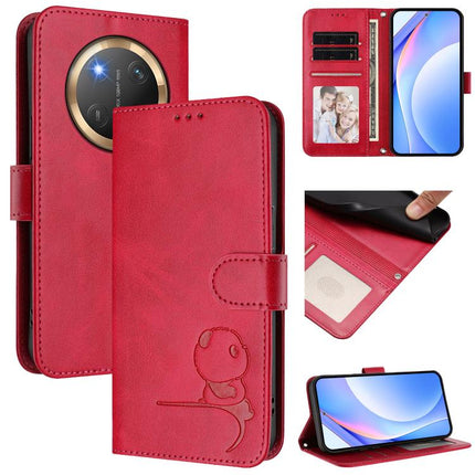 Litter Panda Embossing RFID Leather Phone Case with Lanyard, For Honor 400 Global 156.5mm, For Honor X8c 4G, For Honor X9c / Magic7 Lite 5G, For Honor X9c Smart
