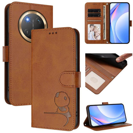 Litter Panda Embossing RFID Leather Phone Case with Lanyard, For Honor 400 Global 156.5mm, For Honor X8c 4G, For Honor X9c / Magic7 Lite 5G, For Honor X9c Smart
