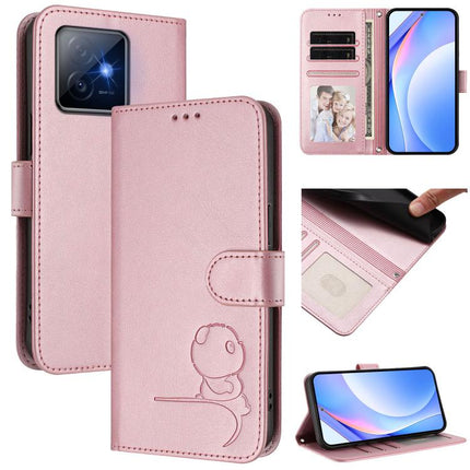 Litter Panda Embossing RFID Leather Phone Case with Lanyard, For Honor GT Pro, For Honor X60 GT, For Honor 400 Pro Global 160.8mm, For Honor 400 Lite Global