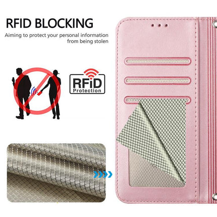 Litter Panda Embossing RFID Leather Phone Case with Lanyard, For Honor Magic8, For Honor Play 70 Plus 5G, For Honor X5c Plus, For Honor X6c