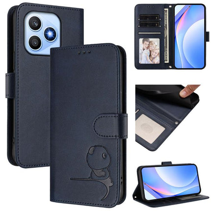 Litter Panda Embossing RFID Leather Phone Case with Lanyard, For Honor 600 Lite Global, For Honor Magic8 Pro Air, For Honor X8d 4G, For Honor Magic8 Pro