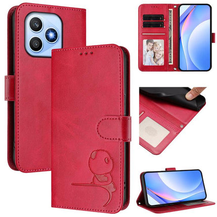 Litter Panda Embossing RFID Leather Phone Case with Lanyard, For Honor 600 Lite Global, For Honor Magic8 Pro Air, For Honor X8d 4G, For Honor Magic8 Pro