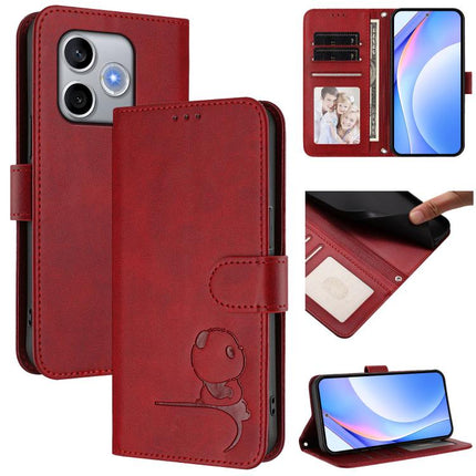 Litter Panda Embossing RFID Leather Phone Case with Lanyard, For Honor 600 Lite Global, For Honor Magic8 Pro Air, For Honor X8d 4G, For Honor Magic8 Pro