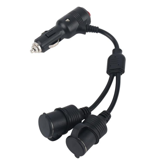 12V-24V 2 in 1 Car Cigarette Lighter Extension Cable with Switch, 0.2m, 0.6m, 1m