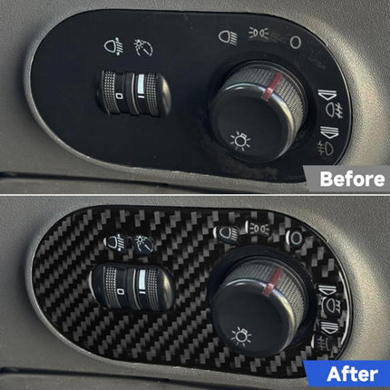 Carbon Fiber Car Headlight Switch Decorative Sticker for SEAT Ibiza 2003-2008, Right Driver, Headlight Switch, Right Driver