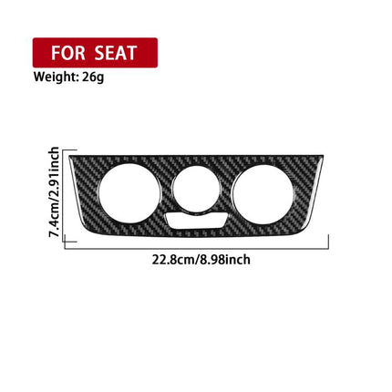 Carbon Fiber Car Air Conditioner Switch Panel A Decorative Sticker for SEAT Ibiza 2009-2014, Left and Right Driver, Air Conditioner Switch Panel A