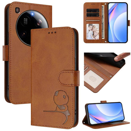 Litter Panda Embossing RFID Leather Phone Case with Lanyard, For Xiaomi Poco X7, For Xiaomi 15 Ultra, For Xiaomi Poco X7 Pro, For Xiaomi Poco M7 Pro 5G