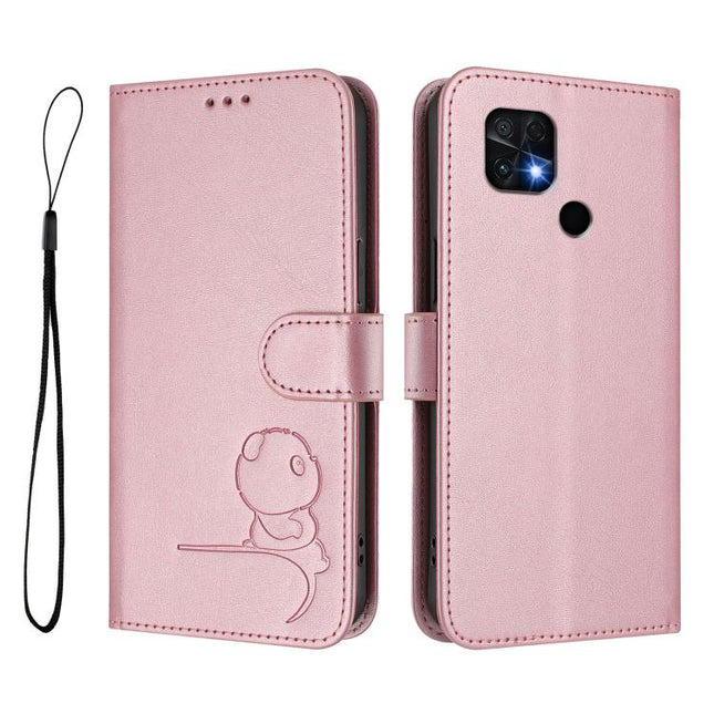 Litter Panda Embossing RFID Leather Phone Case with Lanyard, For Xiaomi Poco C40, For Xiaomi Civi 1S, For Xiaomi Poco M4 Pro 4G, For Xiaomi Poco X4 Pro 5G