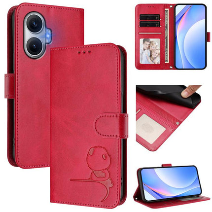 Litter Panda Embossing RFID Leather Phone Case with Lanyard, For Xiaomi Poco F6, For Xiaomi Poco F7, For Xiaomi Poco F6 Pro, For Xiaomi Poco X6 Neo