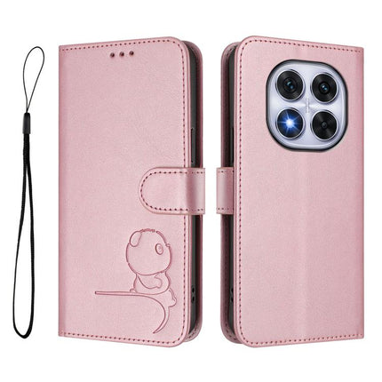 Litter Panda Embossing RFID Leather Phone Case with Lanyard, For Xiaomi Poco X7, For Xiaomi 15 Ultra, For Xiaomi Poco X7 Pro, For Xiaomi Poco M7 Pro 5G