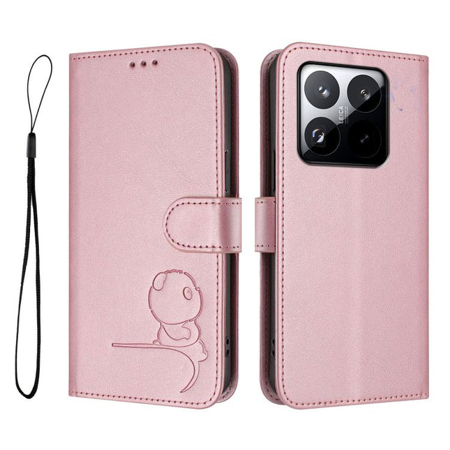 Litter Panda Embossing RFID Leather Phone Case with Lanyard, For Xiaomi 15T, For Xiaomi Poco F7 Ultra / Redmi K80 Pro, For Xiaomi Poco F7 Pro / Redmi K80, For Xiaomi Poco M7 5G / C75 4G