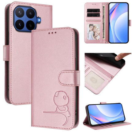 Litter Panda Embossing RFID Leather Phone Case with Lanyard, For Xiaomi 17 Max 5G, For Xiaomi 17T Pro, For Xiaomi Poco M7 4G 169mm, For Xiaomi 15T Pro