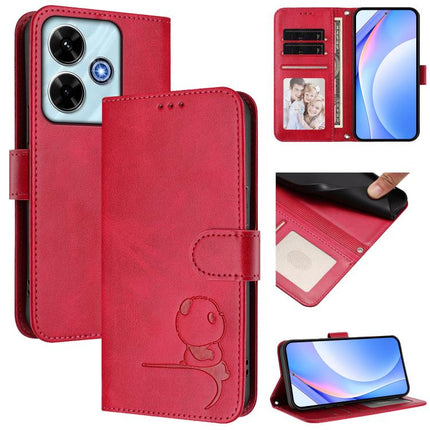 Litter Panda Embossing RFID Leather Phone Case with Lanyard, For Redmi 15 5G Global / 15 4G SEA 169mm, For Redmi 15 5G / 4G EU 171mm, For Redmi 13x / 13 4G / Poco M6 4G, For Redmi A5 4G 173.3mm