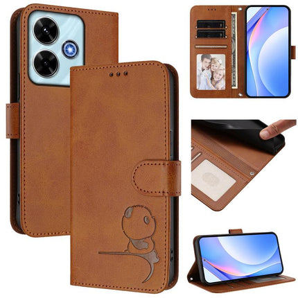 Litter Panda Embossing RFID Leather Phone Case with Lanyard, For Redmi 15 5G Global / 15 4G SEA 169mm, For Redmi 15 5G / 4G EU 171mm, For Redmi 13x / 13 4G / Poco M6 4G, For Redmi A5 4G 173.3mm