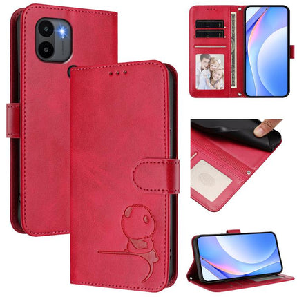 Litter Panda Embossing RFID Leather Phone Case with Lanyard, For Redmi Note 12 Turbo / Xiaomi Poco F5, For Redmi K60 / K60 Pro / Poco F5 Pro, For Redmi A1+ / A2+ / Poco C50 / C51, For Redmi Note 12 4G Global