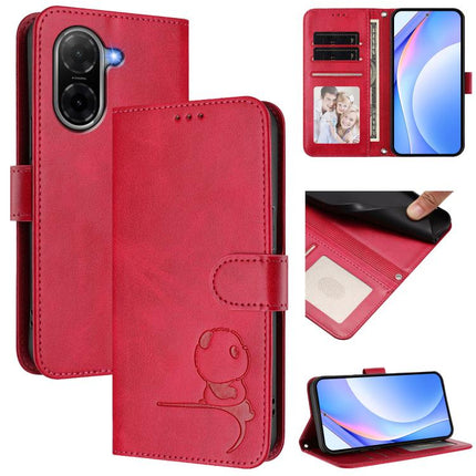 Litter Panda Embossing RFID Leather Phone Case with Lanyard, For Redmi 15 5G Global / 15 4G SEA 169mm, For Redmi 15 5G / 4G EU 171mm, For Redmi 13x / 13 4G / Poco M6 4G, For Redmi A5 4G 173.3mm