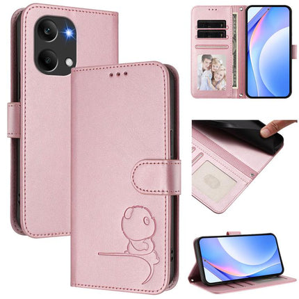 Litter Panda Embossing RFID Leather Phone Case with Lanyard, For Redmi A7 / A5 4G 171mm / Poco C71, For Redmi K90 Max 5G, For Redmi A7 Pro 171mm / Poco C85x 5G, For Redmi Turbo 5 Max / Poco X8 Pro Max