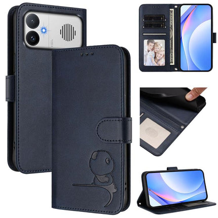 Litter Panda Embossing RFID Leather Phone Case with Lanyard, For Redmi A7 / A5 4G 171mm / Poco C71, For Redmi K90 Max 5G, For Redmi A7 Pro 171mm / Poco C85x 5G, For Redmi Turbo 5 Max / Poco X8 Pro Max