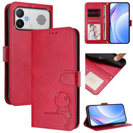 Litter Panda Embossing RFID Leather Phone Case with Lanyard, For Redmi A7 / A5 4G 171mm / Poco C71, For Redmi K90 Max 5G, For Redmi A7 Pro 171mm / Poco C85x 5G, For Redmi Turbo 5 Max / Poco X8 Pro Max