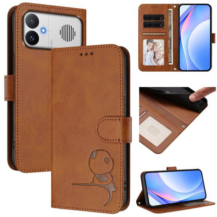 Litter Panda Embossing RFID Leather Phone Case with Lanyard, For Redmi A7 / A5 4G 171mm / Poco C71, For Redmi K90 Max 5G, For Redmi A7 Pro 171mm / Poco C85x 5G, For Redmi Turbo 5 Max / Poco X8 Pro Max