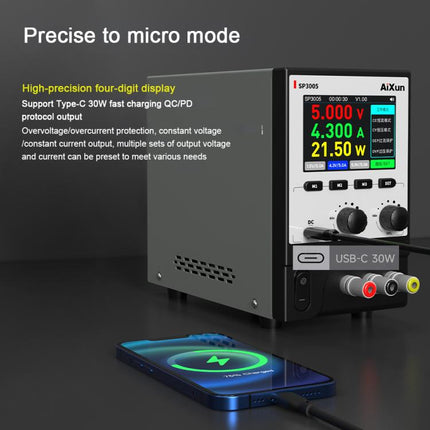 Aixun SP3005 Intelligent Interconnection CNC Programmable DC Power Supply, Aixun SP3005 EU Plug
