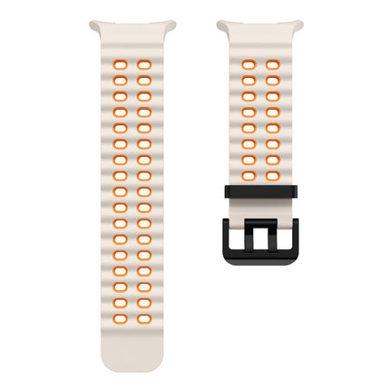 xDfind Black Buckle Ocean Two Color Dual-row Hole Silicone Watch Band, For Galaxy Watch Ultra2 2026 / 2025 / 1 2024, For Galaxy Watch9 / 8 / 8 Classic