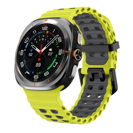 xDfind Black Buckle Ocean Two Color Dual-row Hole Silicone Watch Band, For Galaxy Watch Ultra2 2026 / 2025 / 1 2024, For Galaxy Watch9 / 8 / 8 Classic
