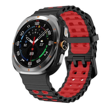 xDfind Black Buckle Ocean Two Color Dual-row Hole Silicone Watch Band, For Galaxy Watch Ultra2 2026 / 2025 / 1 2024, For Galaxy Watch9 / 8 / 8 Classic