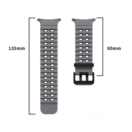 xDfind Black Buckle Ocean Two Color Dual-row Hole Silicone Watch Band, For Galaxy Watch Ultra2 2026 / 2025 / 1 2024, For Galaxy Watch9 / 8 / 8 Classic