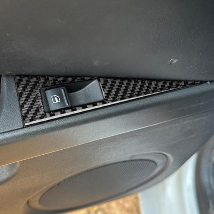 5pcs/Set Carbon Fiber Car Lifting Panel Decorative Sticker for SEAT Leon 2005-2012, Lifting Panel, Left Driver, Lifting Panel, Right Driver