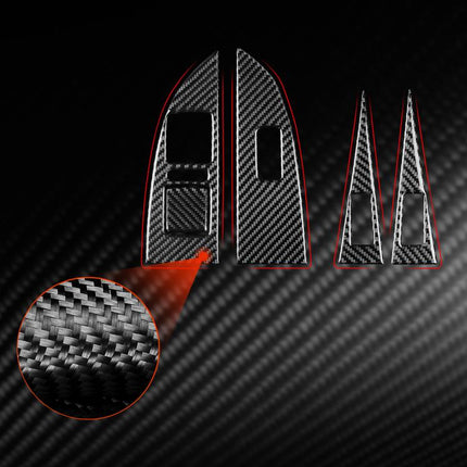 5pcs/Set Carbon Fiber Car Lifting Panel Decorative Sticker for SEAT Leon 2005-2012, Lifting Panel, Left Driver, Lifting Panel, Right Driver