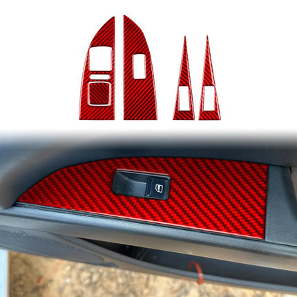 5pcs/Set Carbon Fiber Car Lifting Panel Decorative Sticker for SEAT Leon 2005-2012, Lifting Panel, Left Driver, Lifting Panel, Right Driver
