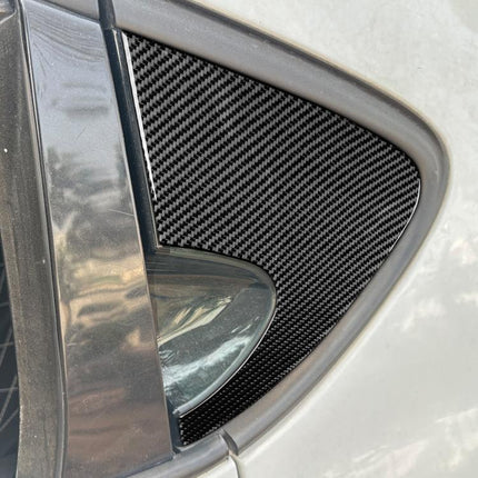 2pcs/Set Carbon Fiber Car Rear Triangle Window Decorative Sticker for SEAT Leon 2005-2012, Left and Right Driver, Rear Triangle Window