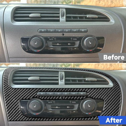 Carbon Fiber Car Center Console Air Conditioner Panel Decorative Sticker for SEAT Leon 2005-2012, Center Console Air Conditioner Panel, Left Driver, Center Console Air Conditioner Panel, Right Driver